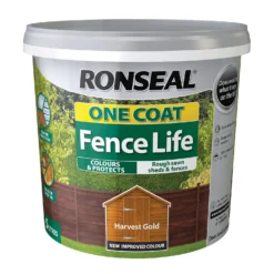 Ronseal One Coat Fence Life Paint Harvest Gold - 5L -Rust-Oleum Store 12804244 9214942087451370