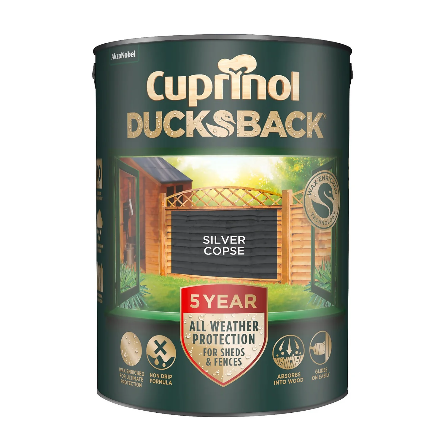 Cuprinol 5 Year Ducksback - Silver Copse - 5L Cuprinol 5 Year Ducksback - Silver Copse - 5L -Rust-Oleum Store 12804823 9444862430972381
