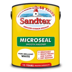 Sandtex® Ultra Smooth Masonry Paint Pure Brilliant White - 5L -Rust-Oleum Store 12807595 6444871498676237