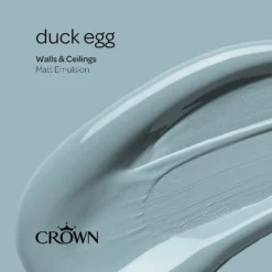 Crown Walls & Ceilings Matt Emulsion Paint Duck Egg - 2.5L -Rust-Oleum Store 12809698 5024977315268464