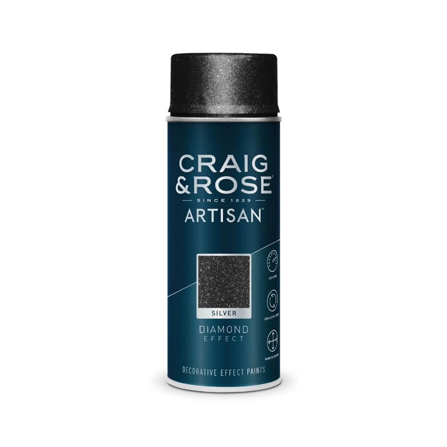Craig & Rose Artisan Diamond Effect Spray Paint - Silver - 400ml Craig & Rose Artisan Diamond Effect Spray Paint - Silver - 400ml -Rust-Oleum Store 12817544 1374831908081330