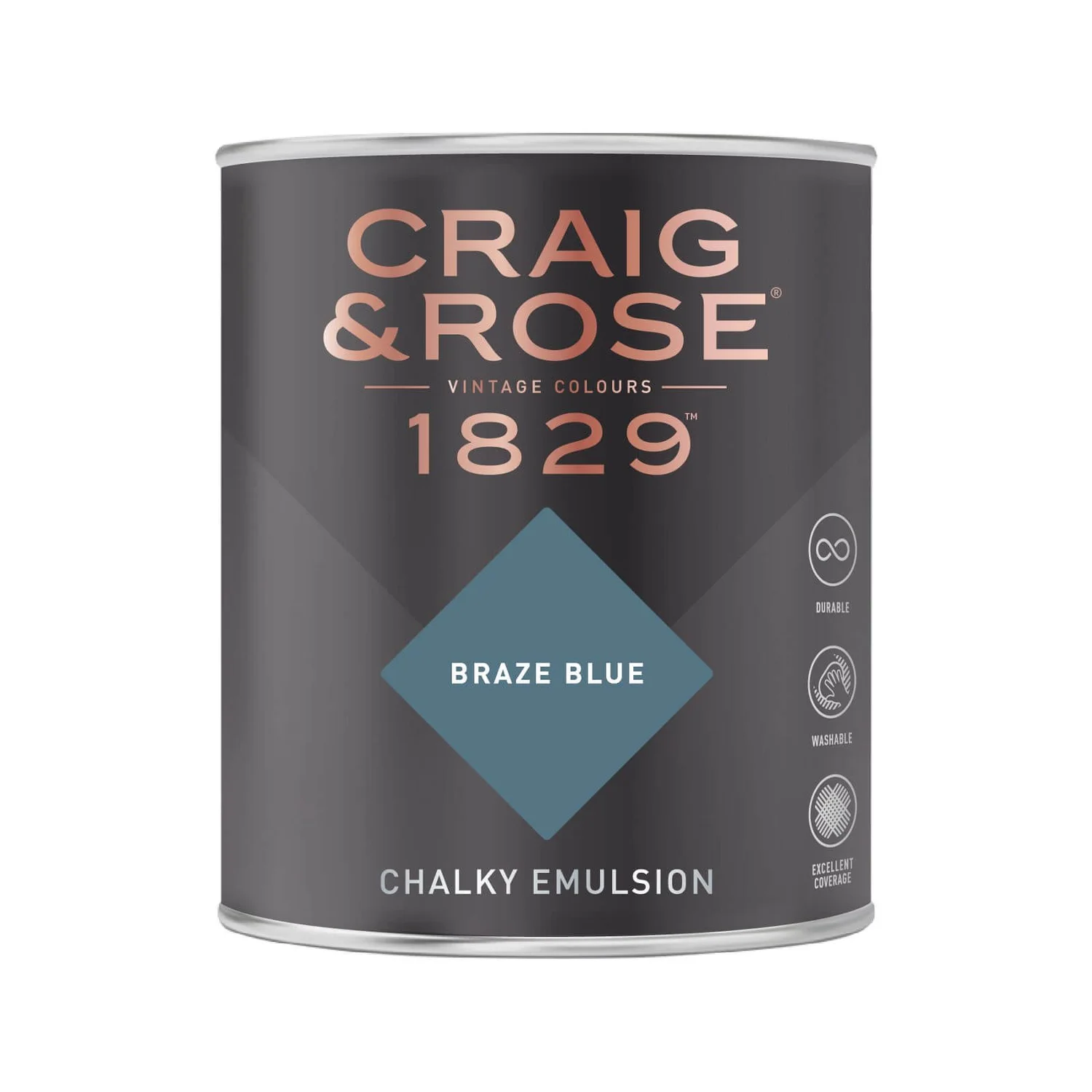 Craig & Rose 1829 Chalky Matt Emulsion Paint Braze Blue - 750ml Craig & Rose 1829 Chalky Matt Emulsion Paint Braze Blue - 750ml -Rust-Oleum Store 12819452 2124833222500169
