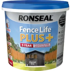 Ronseal Fence Life Plus Paint Charcoal Grey - 5L -Rust-Oleum Store 12821358 2044942086891111