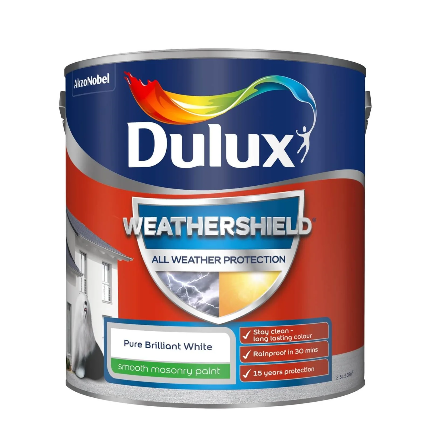 Dulux Weathershield All Weather Smooth Masonry Paint Pure Brilliant White - 2.5L Dulux Weathershield All Weather Smooth Masonry Paint Pure Brilliant White - 2.5L -Rust-Oleum Store 12822845 1044831918080270