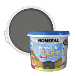Ronseal Fence Life Plus Paint Charcoal Grey - 9L