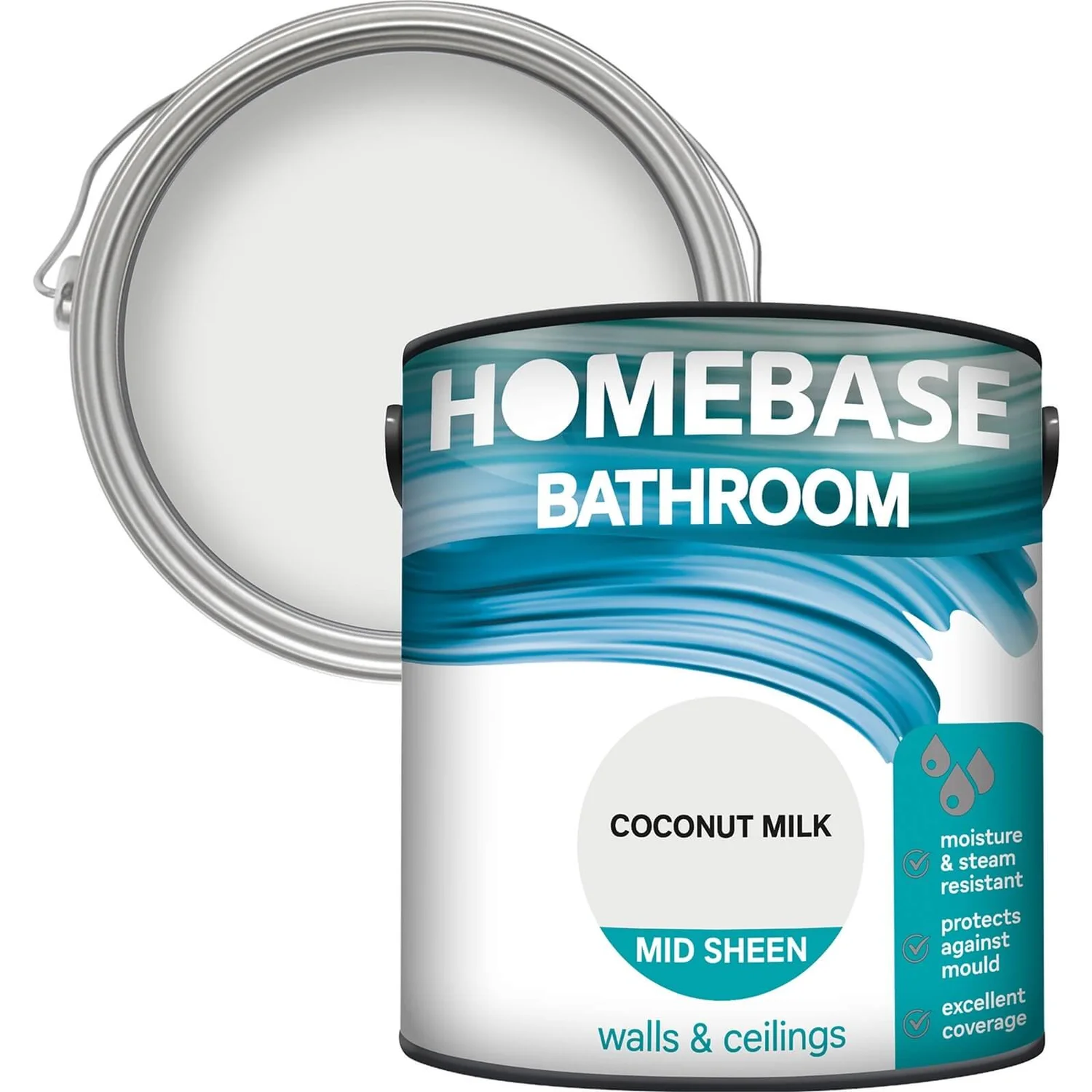 Homebase Bathroom Mid Sheen Paint - Coconut Milk 2.5L Homebase Bathroom Mid Sheen Paint - Coconut Milk 2.5L -Rust-Oleum Store 12832705 1564831918156176