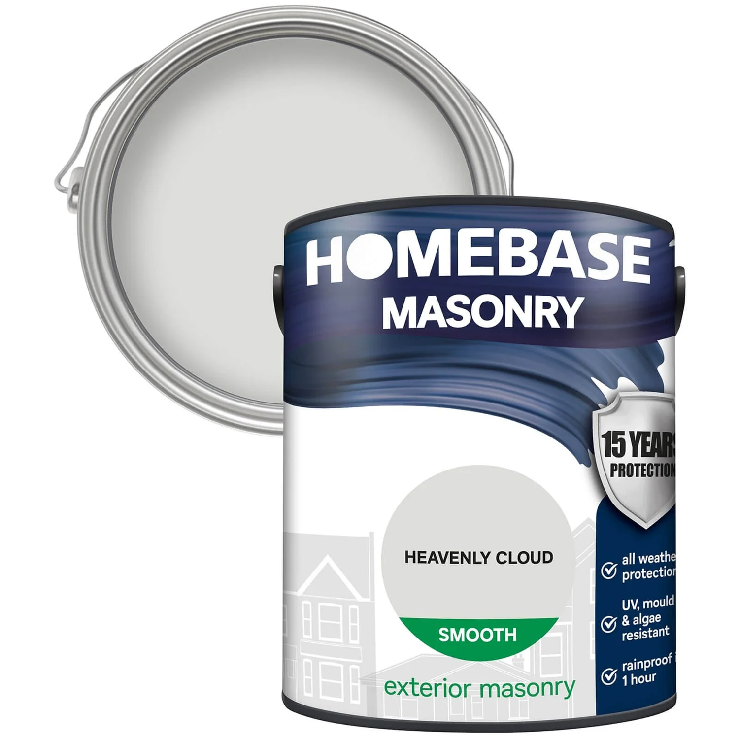 Homebase Smooth Masonry Paint - Heavenly Cloud 5L Homebase Smooth Masonry Paint - Heavenly Cloud 5L -Rust-Oleum Store 12833404 8714831918084998