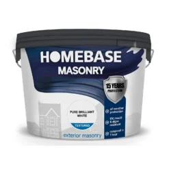 Homebase Textured Masonry Paint - White 10L -Rust-Oleum Store 12833912 2985062052881275
