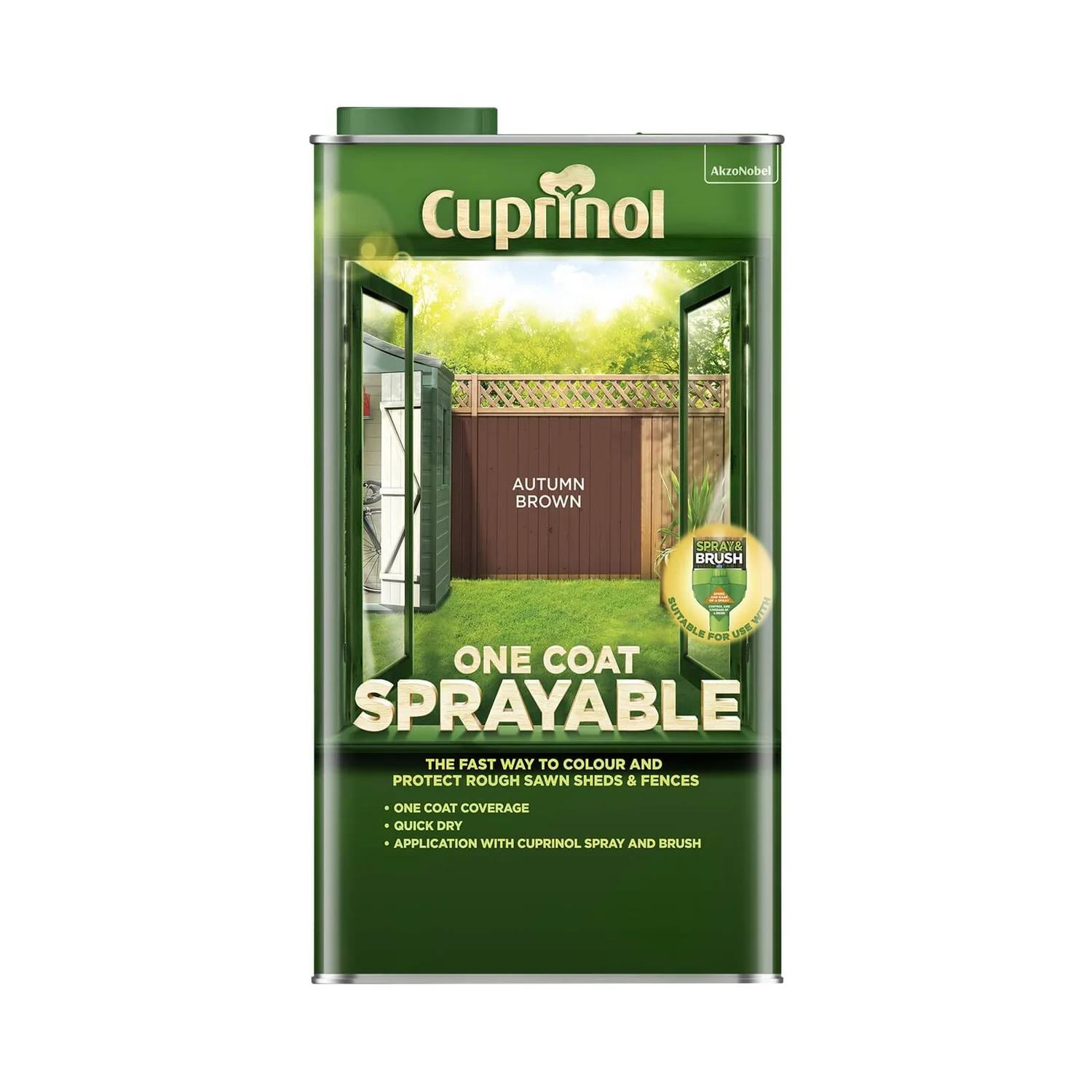 Cuprinol One Coat Sprayable Shed & Fence Paint - Autumn Brown - 5L Cuprinol One Coat Sprayable Shed & Fence Paint - Autumn Brown - 5L -Rust-Oleum Store 12836866 6434831917888663