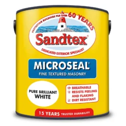 Sandtex® Textured Masonry Paint Pure Brilliant White - 2.5L -Rust-Oleum Store 12838698 3144872085057509