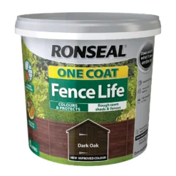 Ronseal One Coat Fence Life Paint Dark Oak - 5L -Rust-Oleum Store 12841320 1204942087272336