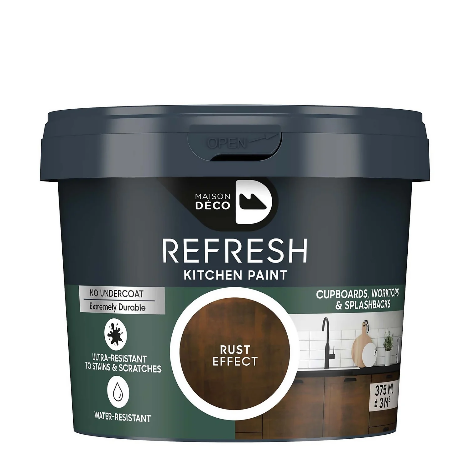 Maison Deco Refresh Kitchen Cupboards, Worktops & Splashbacks Paint Rust Effect - 375ml Maison Deco Refresh Kitchen Cupboards, Worktops & Splashbacks Paint Rust Effect - 375ml -Rust-Oleum Store 12878364 1294866647580564