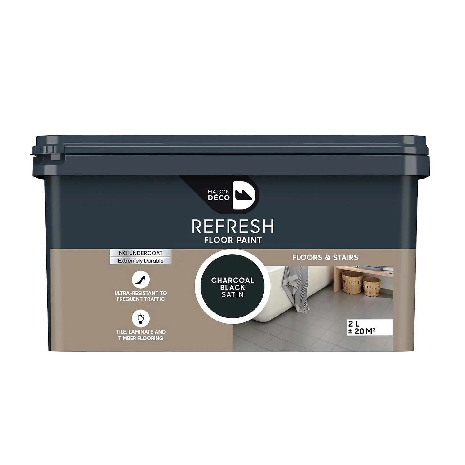 Maison Deco Refresh Floor & Stairs Paint Charcoal Black - 2L Maison Deco Refresh Floor & Stairs Paint Charcoal Black - 2L -Rust-Oleum Store 12878372 1134866365577726