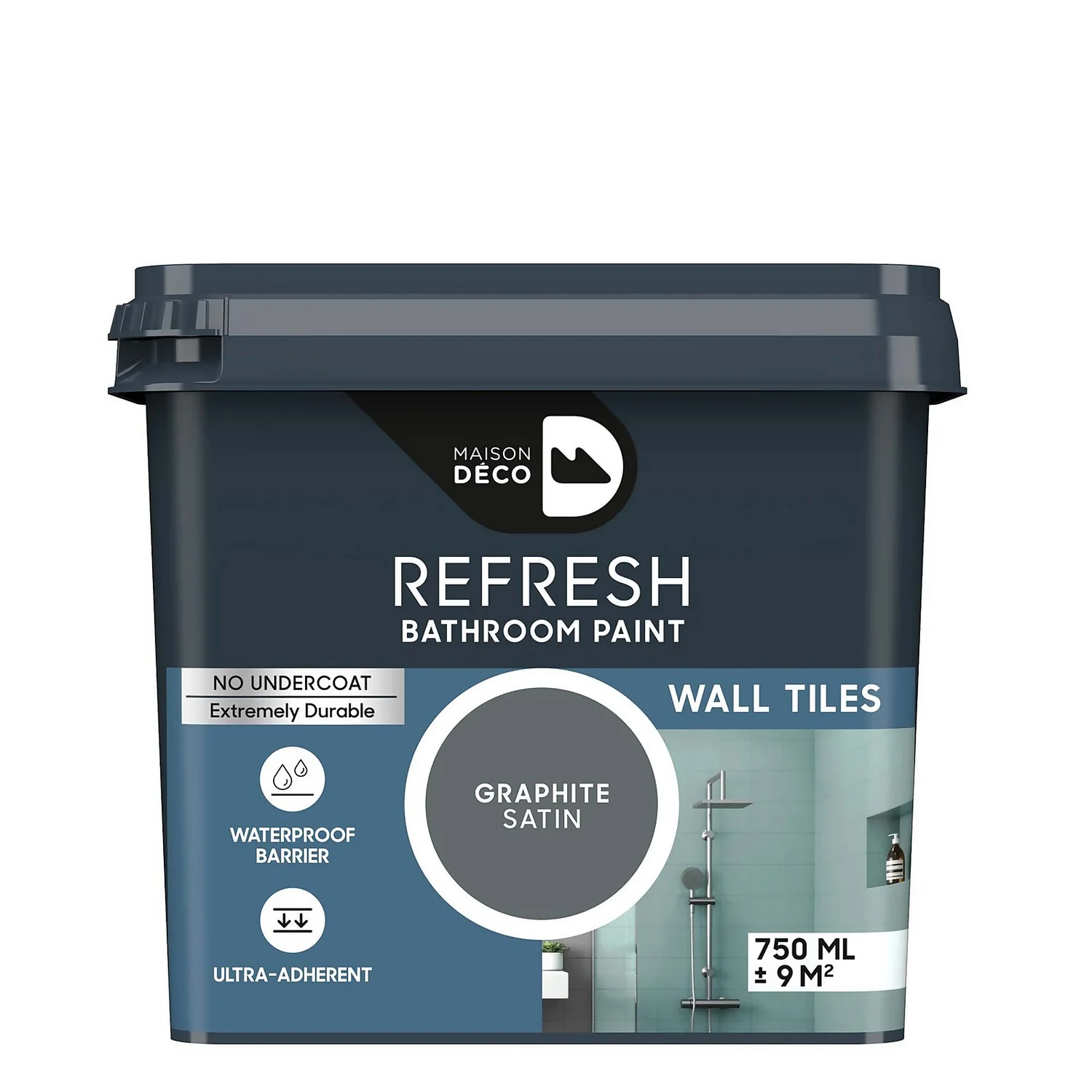 Maison Deco Refresh Bathroom Wall Tile Paint Graphite - 750ml Maison Deco Refresh Bathroom Wall Tile Paint Graphite - 750ml -Rust-Oleum Store 12878387 7594866344320986