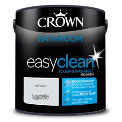Crown Easyclean® Mouldguard+ Bathroom Mid Sheen Washable Multi Surface Paint Soft Steel® - 2.5 L -Rust-Oleum Store 12886778 1174853416077435