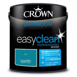 Crown Easyclean® Mouldguard+ Bathroom Mid Sheen Washable Multi Surface Paint Teal® - 2.5L -Rust-Oleum Store 12886785 1454853416092270