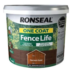 Ronseal One Coat Fence Life Paint Tudor Harvest Gold - 9L -Rust-Oleum Store 13032829 1164942087420341