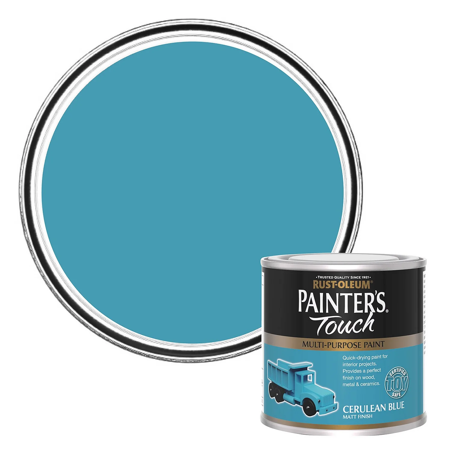Rust-Oleum Painters Touch Matt Paint Cerulean Blue - 250ml Rust-Oleum Painters Touch Matt Paint Cerulean Blue - 250ml -Rust-Oleum Store 14606442 1065053506970953