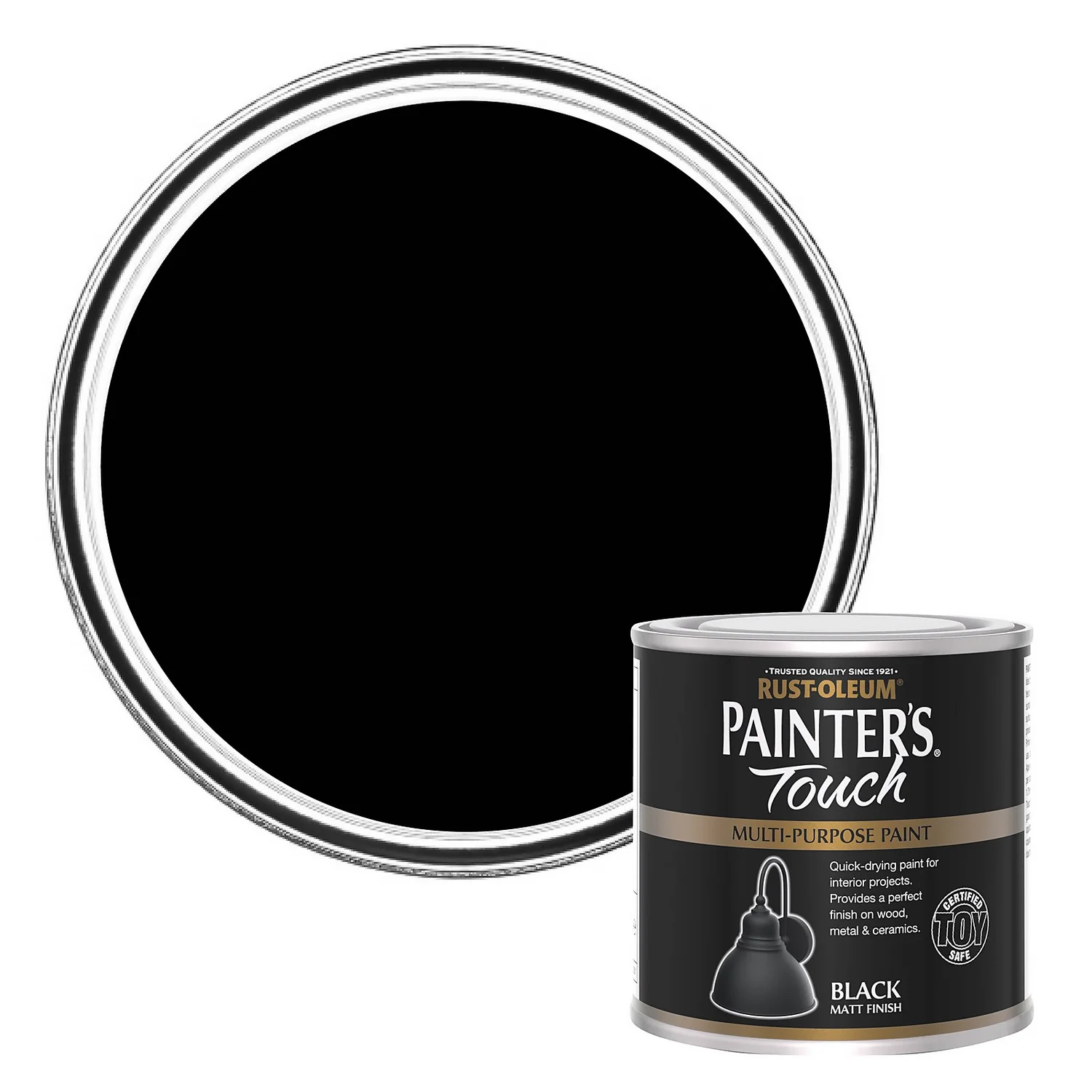 Rust-Oleum Painters Touch Matt Paint Black - 250ml Rust-Oleum Painters Touch Matt Paint Black - 250ml -Rust-Oleum Store 14606448 1855053507588395